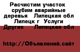 Расчистим участок, срубим аварийные деревья - Липецкая обл., Липецк г. Услуги » Другие   . Липецкая обл.